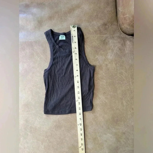 Sunday Best Cropped Ribbed Tank Top Brown Women’s Size XXS - Picture 4 of 9